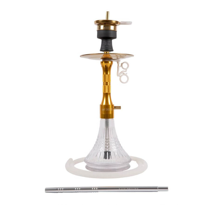 AMY DELUXE Shisha Alu Cage S Transparent RS Gold